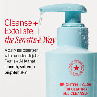 Brighten + Glow Exfoliating Gel Cleanser with AHA and Jojoba Pearls